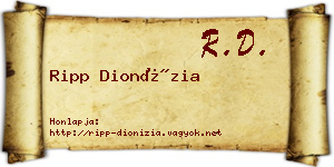 Ripp Dionízia névjegykártya